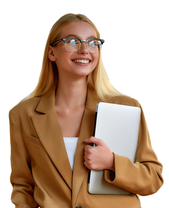 business woman holding a tablet